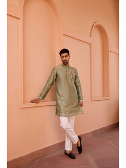 ISHA GUPTA TAYAL - Sage Green Dori and Hand Embroidered Kurta and Pant Set
