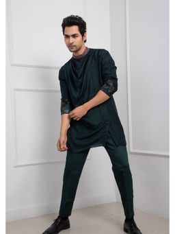 SMRITI - Hidden Forest Green Cowl Kurta and Pant
