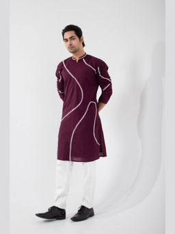 SMRITI - Maroon Embroidred Merlot Bliss Kurta and Pant