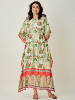 The Kaftan Company - Off White Whispering Garden Kaftan