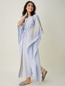 The Kaftan Company - Monochromatic Blue Striped Kaftan