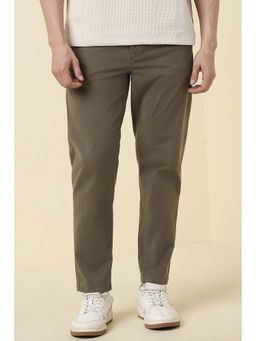 Allen Solly - Men Olive Solid Casual Trouser