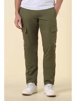Allen Solly - Men Olive Solid Casual Trouser