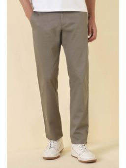 Allen Solly - Men Grey Textured Casual Trouser
