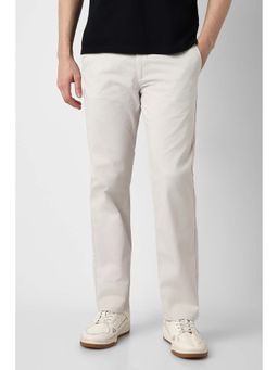 Peter England - Men Grey Solid Super Slim Fit Casual Trouser