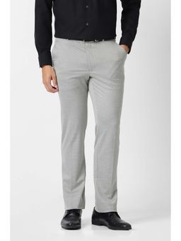 Van Heusen - Men Grey Solid Formal Trouser