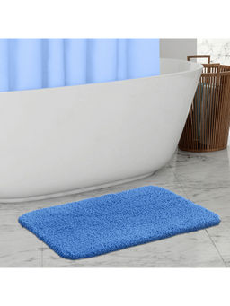 OBSESSIONS - Polyester Solid Bath Mat (L)60 X (W)40 cm Blue