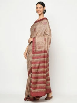 Fabindia - Silk Tussar Block Print Sari