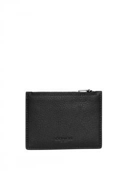 Coach - Black Solid Zip Card Holder