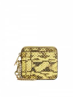 Coach - Yellow Snake Print Zip Card Holder