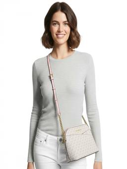 Michael Kors - White Jet Set Travel Medium Crossbody Bag