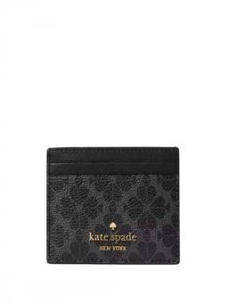 Kate Spade - Black Spade Flower Solid Slim Card Holder
