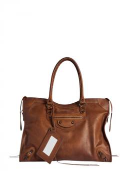 Balenciaga - Brown Le City Large Handbag with Charms