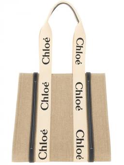 Chloe - Beige Woody Large Tote Bag