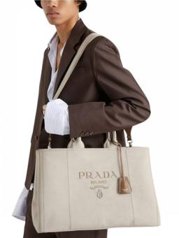 PRADA - Beige Jardiniere Large Handbag with Charms