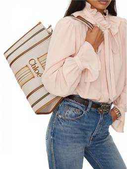 Chloe - Light Beige Woody Loop Large Tote Bag