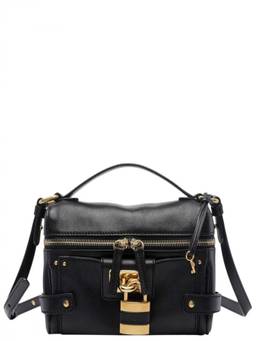 Chloe - Black Paddington Small Crossbody Bag with Charms