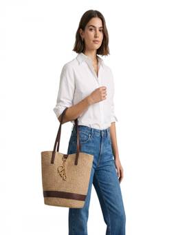 Chloe - Natural/Brown Charms Medium Tote Bag