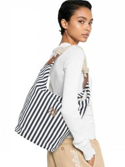 Miu Miu - Navy Blue Striped Large Tote Bag