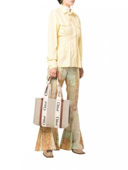 Chloe - Beige Woody Large Tote Bag