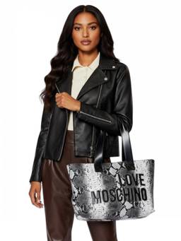 Love Moschino - White Logo Medium Tote Bag