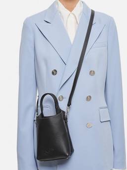TOD'S - Black Micro Leather Bucket Bag with Charms