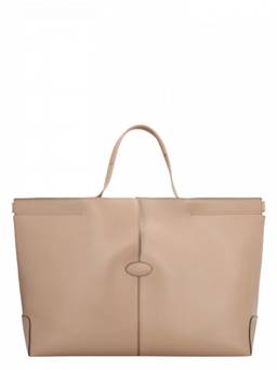 TOD'S - Brown Folio Large Tote Bag with Zip Pouch