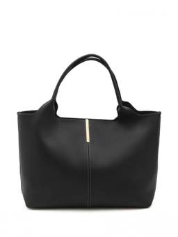 TOD'S - Black Medium Leather Tote Bag