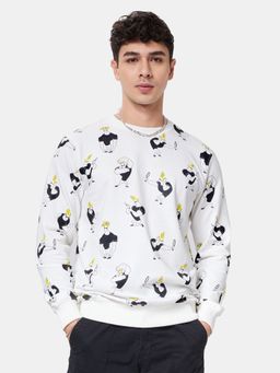 The Souled Store - Official Johnny Bravo- Macho Expressions Sweatshirts In White