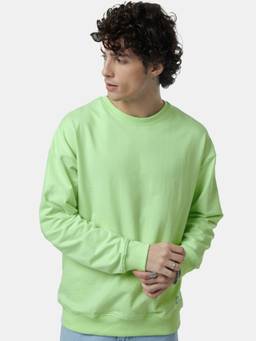 The Souled Store - Original Solids Mint Green Color Men Oversized Sweatshirt