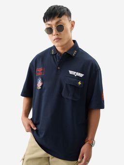 The Souled Store - Official Top Gun Classic Oversized Polo T-Shirt