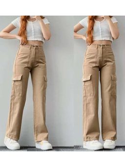 MISS MOSA BY AKANKSHA - Brown Roderno Cargo Statement Pant