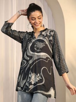 Libas - Printed Silk Blend Straight Tunic for Women