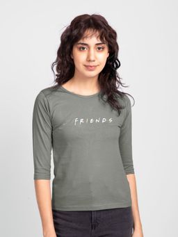 Bewakoof - Friends logo Round Neck 3/4 Sleeve T-Shirts (FRL)