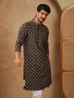 Jompers - Black Embroidered Kurta For Men