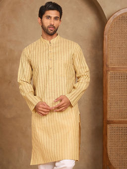 Jompers - Cream Men's Cotton Striped Kurta