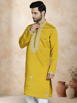 Jompers - Mustard Men's Embroidered Kurta