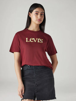 Levi's - Women Maroon Typography T-Shirt