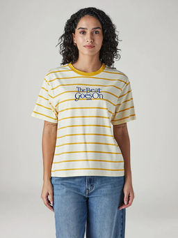 Levi's - Women Yellow Stripes T-Shirt