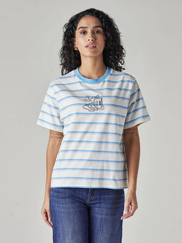 Levi's - Women Blue Stripes T-Shirt