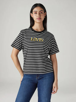 Levi's - Women Black Stripes T-Shirt