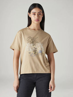 Levi's - Women Beige Printed T-Shirt