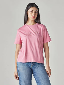 Levi's - Women Pink Typography T-Shirt