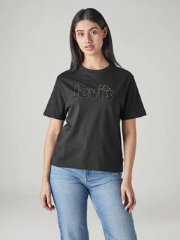 Levi's - Women Black Typography T-Shirt