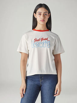 Levi's - Women White Typography T-Shirt