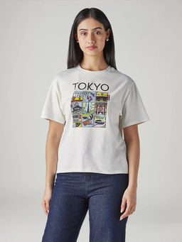 Levi's - Women White Graphic T-Shirt