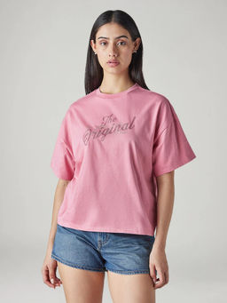 Levi's - Women Pink Typography T-Shirt