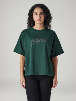 Levi's - Women Green Typography T-Shirt