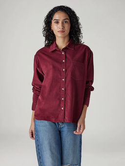 Levi's - Women Maroon Solid/Plain Shirt