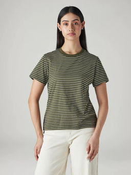 Levi's - Women Olive Stripes T-Shirt